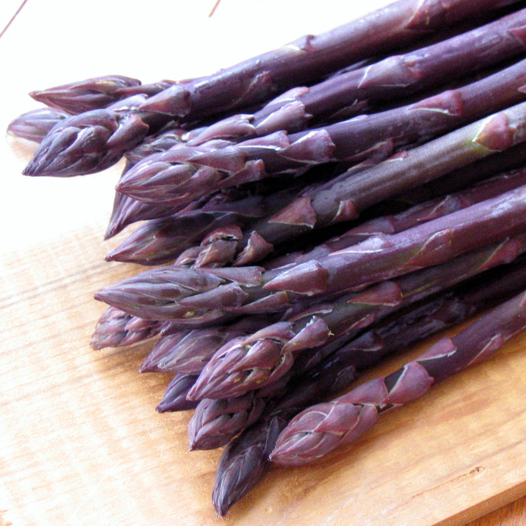 sweet purple asparagus spears